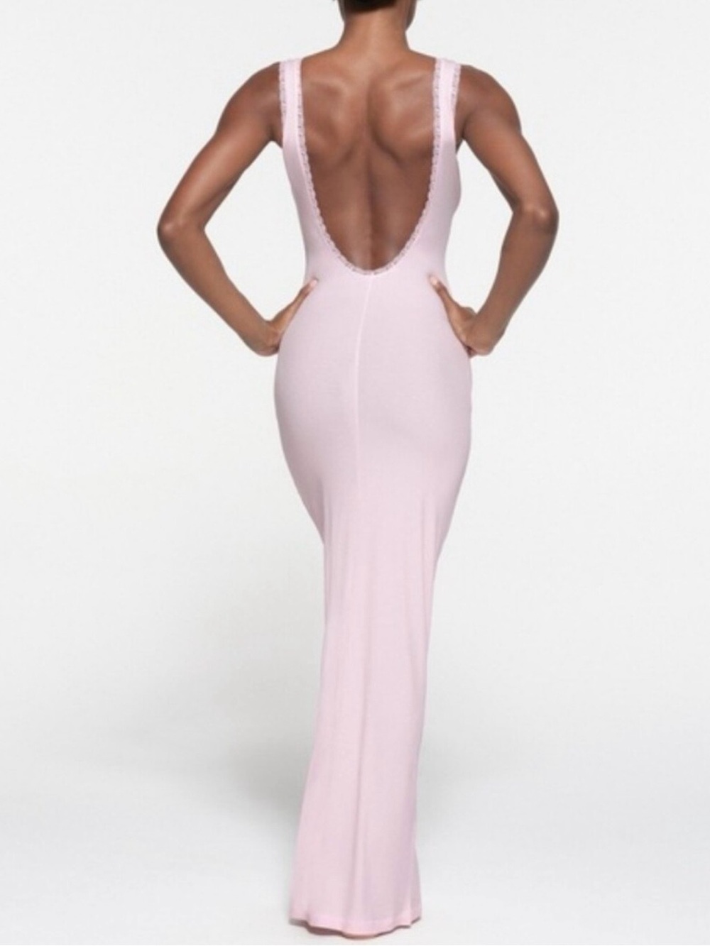 SKIMS Pale Pink Backless Maxi Dress